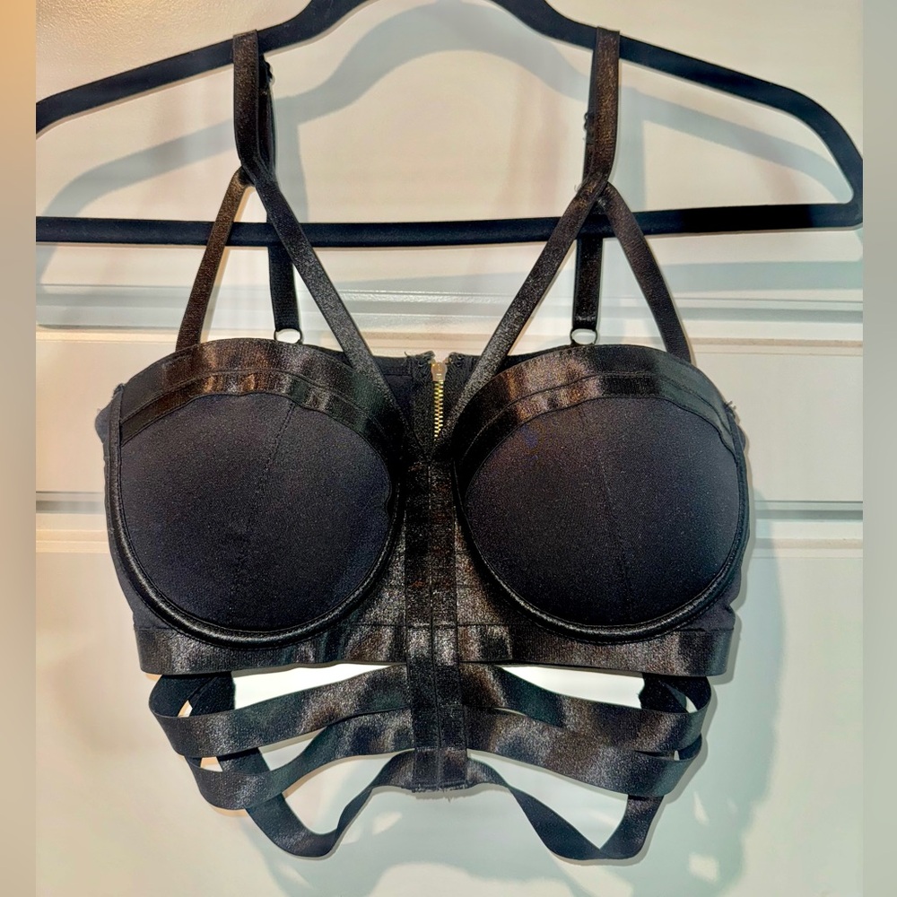 bebe Cropped Bustier Top